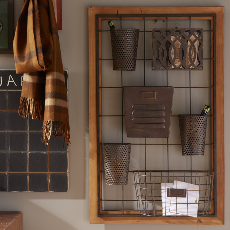 August Grove Superior Wall Storage Organizer with Wall Baskets